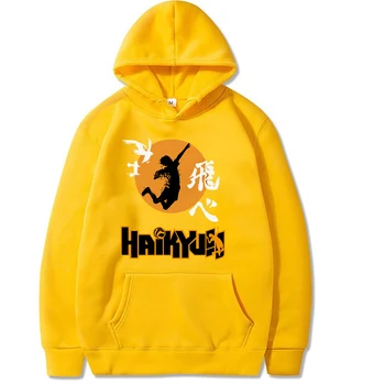 2020 Harajuku Haikyuu Unisex Hoodies Japonų Anime tinklinis Spausdinti Vyrų Hoodie Streetwear Laisvalaikio Megztiniai
