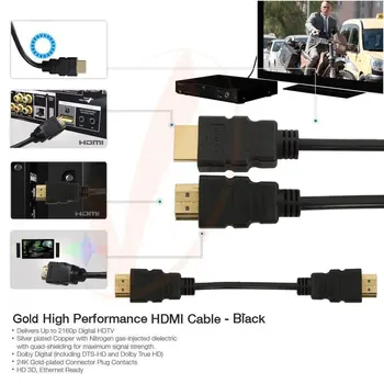 2020 HDMI Kabelis, vaizdo kabeliai auksą, sidabrą, 1.4 1080P 3D Kabelis, HDTV splitter switcher 0,2 m 0,3 m 0,5 m 1m TV AUKŠTOS kokybės