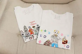 2020 INS Karšto kilimo ir tūpimo Tako Prabangos Dizaineris marškinėliai Moterims Pav Rankomis Dažyti Spausdinti Harajuku Vasaros Top Tee Moterų Balta