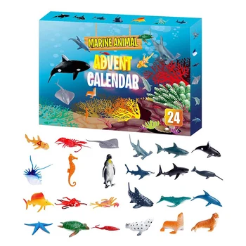 2020 Kalėdinis Advento Kalendorius 24PCS Jūrų Gyvūnų Žaislas Kalėdų Atgalinės atskaitos Dovana Vaikams, Berniukams ir Mergaitėms Nemokamas pristatymas