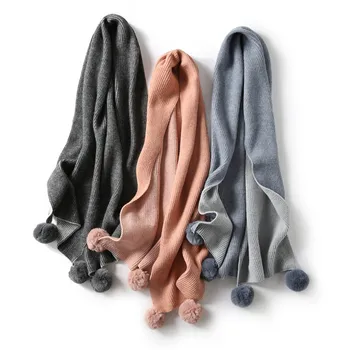 2020 kietas kašmyras moterų megztas šalikas su kamuoliu žiemos šiltos skaros ir vilnos antklodės pashmina ilgai moterų foulard tirštėti antklodė