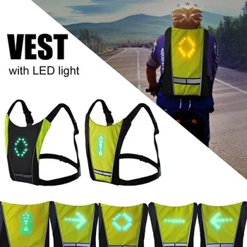 2020 LED Belaidžiai dviračių vest 20L MTB dviračio krepšys, Saugos LED Posūkio Signalo Lemputė Vest Dviračių Atšvaitais Įspėjimo Marškinėliai su remo
