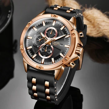 2020 LIGE Naujų Karinių Silikono Sporto Vyrų Laikrodžiai Mados Prabangių Laikrodžių Verslo Suknelė Kvarco Žiūrėti Žmogus Vandeniui Šviesos Laikrodis