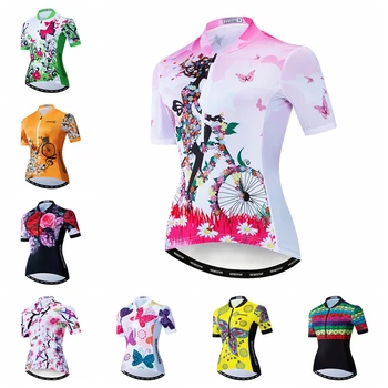 2020 m. Dviračių Džersis moterų Dviračių Megztiniai moterų road MTB dviračių marškinėliai Pusė Užtrauktukas maillot Mergina Lenktynių viršuje drabužių rožinė vasaros