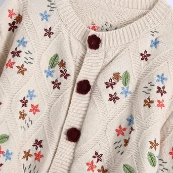 2020 m., Nauja Rudens Žiemos Moterų Siuvinėjimo Megztiniai Megztinis O-kaklo, ilgomis Rankovėmis Atsitiktinis Mados Moterims Megztiniai
