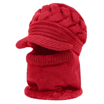 2020 m. Naujas 2 Gabalus Nustatyti Moterų Megzti Skrybėlę ir Skara Kepurės Šilčiau Žiemos Skrybėlę Ponios, Mergaitės Skullies Beanies Šiltu Vilnos Kepurė 모자