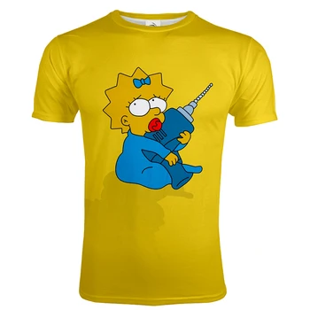 2020 m. Pavasario Vasaros Mados Simpsonų 3D Atspausdintas T-shirt Cartoon Stiliaus Vyrų/Moterų Atsitiktinis O-Kaklo Streetwear Marškinėlius Hip-Hop Marškinėlius