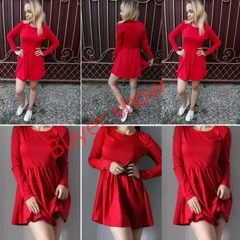 2020 m. Pavasario Vasaros Suknelė Moterų Mados Tvirtą Raudona Juoda Reguliariai O-kaklo Seksualus Klubas Atsitiktinis Mielas-line Suknelė Moterų Suknelės, Vestidos