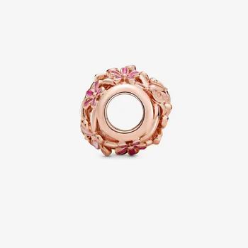 2020 m. Pavasarį Naujas Karoliukai ažūrinės figūrinių Rožinė Daisy Gėlių Pakabukai tinka Originalus Pandora Apyrankės Moterims 