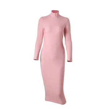 2020 m. Pavasarį Suknelė Naują Vertikaliai Apykaklės Duobę Juostelės ilgomis Rankovėmis Slim Suknelė Rudenį ir Žiemą, Moterų Drabužiai