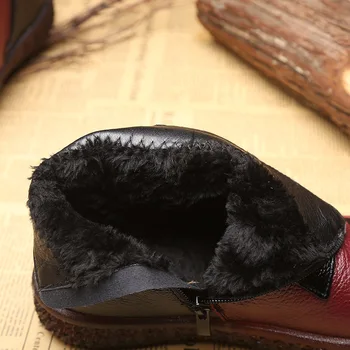 2020 m. Rudens Žiemos Butas batai Retro Moterų Mados Batai natūralios Odos Batai Zapatos De Mujer Vintage Bateliai Šiltas Botas