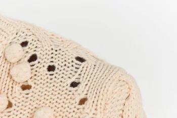 2020 m. Rudens Žiemos Golfo Megztinis Apkarpytos Megztinis Megztinis 3D Gėlių Appliques pūkų kamuoliuką Tuščiaviduriai Iš Moterų Džemperiai Rudenį Viršūnės