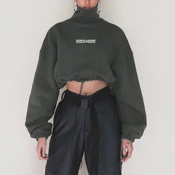 2020 M. Rudens Žiemos Harajuku Hoodie Moterų Prarasti Korėjos Stiliaus Palaidinukė Mados Seksualus Streetwear Apkarpytos Trumpas Hoodies Puloveriai