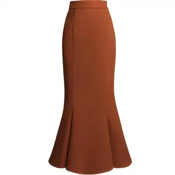 2020 m. rudens žiemos olis vilnonių undinė sijonas moterims aukšto juosmens paketo klubo vidurio trimitas sijonas plius dydis 3XL