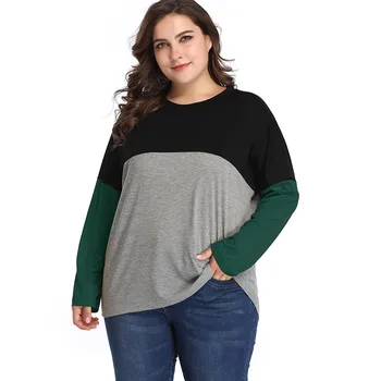 2020 m. rudenį moterų Plius Dydis-ilgomis rankovėmis Viršų mados Ponios Atsitiktinis marškinėliai