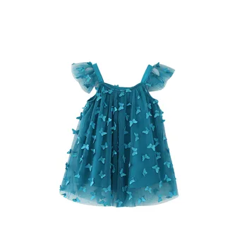 2020 m. Vaikų Vasaros Naują Drugelis KŪDIKIŲ drabužiai mergaitėms Plaukioja Rankovės Princesė Suknelė, Vaikams, Suknelės Mergaitėms kūdikių Šalis Suknelė