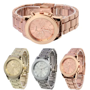 2020 M. Ženevos Ponios Žiūrėti Aukštos Kokybės Nerūdijančio Plieno Kvarcinis Laikrodis Ženevos Žiūrėti Moterų Rose Gold Laikrodžiai Reloj Mujer Laikrodis