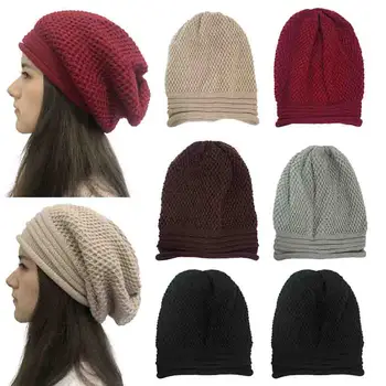 2020 Mados Naujų Žiemos Megzti Skrybėlę Moterų Skrybėlę Slouchy Kepuraitė Mergaitėms Skullies Bžūp
