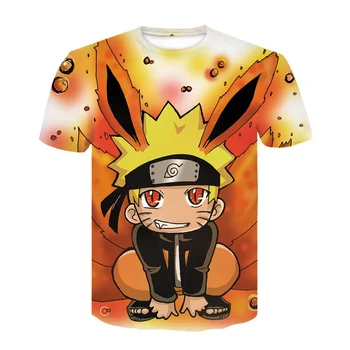 2020 Mados vyriški T-shirt Naruto Vaikiški marškinėliai 3D Ponios T-shirt Naruto Palaidinukė Simbolį T-shirt Vyrai Viršų