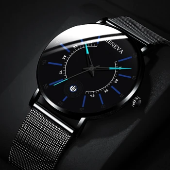 2020 Mados vyriški Verslo Minimalistinio Laikrodžiai Ultra Plonas Nerūdijančio Plieno Tinklelio Juostos Kvarcinis Analoginis Žiūrėti Relogio Masculino reloj
