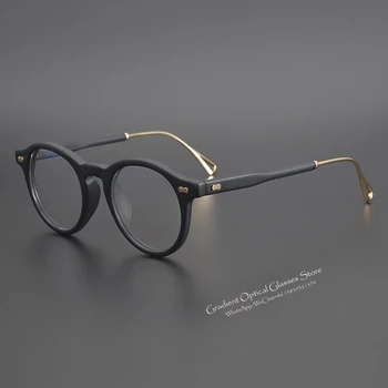 2020 metų vasaros akiniai Miltzen TT metalo acetatas turas vintage akiniai, rėmeliai trumparegystė vyrų ir moterų retro optinio skaitymo akiniai