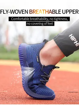 2020 Metų Vasaros Darbo Sneaker Lengvas Įkrovos Su Metalinėmis Dūriams Atspariu Saugos Avalynė Vyrams Nesunaikinami Kvėpuojantis Batai