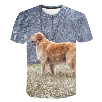 2020 metų Vasaros Gyvūnų Berniukų marškinėliai Vaikams Šunų Marškinėlius Juokingi Marškinėliai Mergaitėms Vaikų Sniego Baltos spalvos Marškinėliai Vaikams Laisvalaikio Drabužių Viršūnės