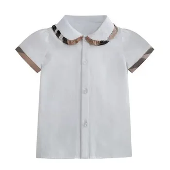 2020 metų Vasaros Mados vientisos Spalvos Juostele marškinėliai Vaikams Berniukams trumpomis Rankovėmis, Baltos Kūdikių Trišakiai vatos Pagaliukai Vaikams Mergaitėms, Drabužiai