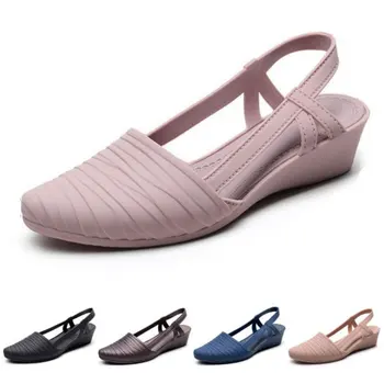2020 metų vasaros, nauja mados tendencija ir dėvėti, atsparus pienelis batai pleišto kulno batų moterys patogūs sandalai patogūs batai Baotou