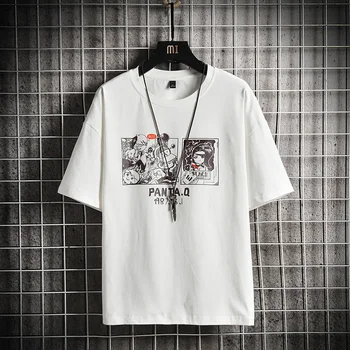 2020 metų Vasaros Vyrų Viršūnes Žmogaus T-shirt Negabaritinių Anime Spausdinti Hip-Hop Mados Slim Japonijos Streetwear Harajuku Marškinėlius Vyrų Marškinėliai