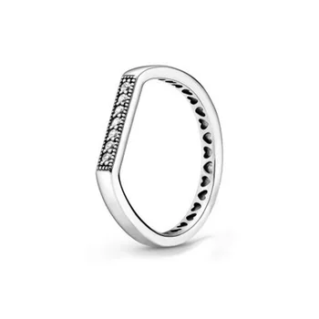 2020 Nauja 925 Sterlingas Sidabro Putojantis Prekės Bar Krovimas Žiedas Širdies Formos Moterų Dalyvavimas Juvelyrikos Priėmimo Vestuvių Žiedai