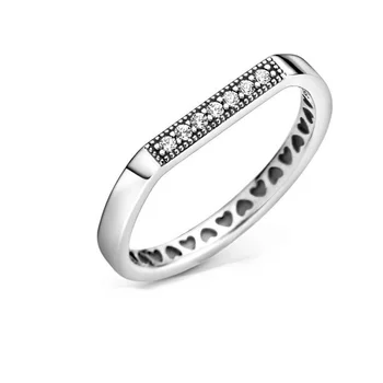 2020 Nauja 925 Sterlingas Sidabro Putojantis Prekės Bar Krovimas Žiedas Širdies Formos Moterų Dalyvavimas Juvelyrikos Priėmimo Vestuvių Žiedai