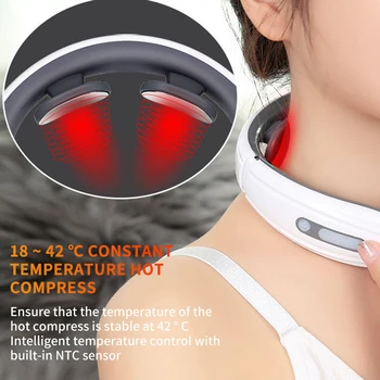 2020 Nauja Elektros 4D Kaklo Massager & Pulsas Atgal Kontrolės Toli Infraraudonųjų spindulių Šildymo Skausmo Priemonė Sveikatos Priežiūros Atsipalaidavimo Mašina