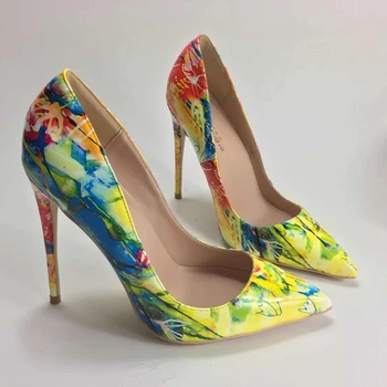 2020 Nauja spalvota moterų aukštakulnių Mados garsenybių moteris vieną batai Vestuves batai