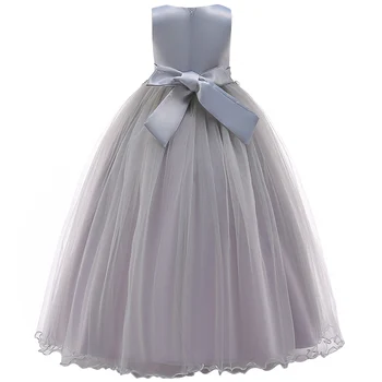 2020 nauja vaikų ilga suknelė ir gėlių zawalcowany princesė dress mergaitė podiumo šou vestuvių suknelė, purus suknelė