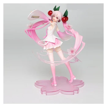 2020 Naujas 23cm Anime Rožinė Sakura Dvasios Miku PVC Veiksmų Skaičiai Merginos Modelio Žaislai Rinkti Dovanos Mergaitėms Suknelė, vestuvių Pavasarį