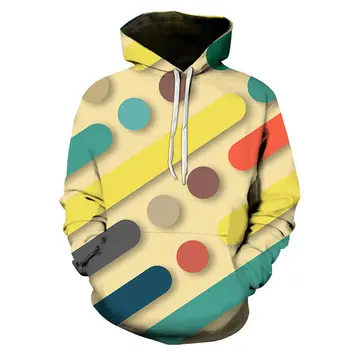 2020 naujas 3D spausdinimo geometrinis modelis vyriškų megztinių hoodie įdomus modelis vyrų street atsitiktinis palaidų hoodie