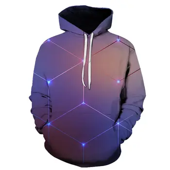 2020 naujas 3D spausdinimo geometrinis modelis vyriškų megztinių hoodie įdomus modelis vyrų street atsitiktinis palaidų hoodie