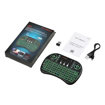 2020 Naujas i8 Mini Wireless Keyboard 2,4 ghz, rusų, anglų 3 spalva Oro Pelė Su Touchpad Nuotolinio Valdymo Klaviatūra, Skirta 