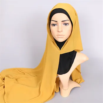 2020 NAUJAS moterų šifono vientisos spalvos musulmonų galvos skara, kaklaskares ir antklodės pashmina bandana lengva nešioti hidžabą parduotuvėse