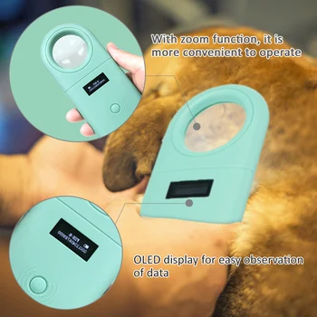 2020 Naujas Pet Mikroschema Skaitytuvas Gyvūnų ID Chip Skaitytuvas su LED Light&Kišeninis didinamasis stiklas USB RDA Reader Šuo, Katė, Arklys 134.2 Lt
