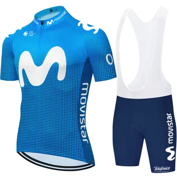2020 Naujas Pro Komandos Vienodai Movistar dviračių nustatyti Maillot Ropa Ciclismo Jersey Vyrų Vasaros Dviračių Džersis Nustatyti Dviratį Dviračiu Dėvėti MTB