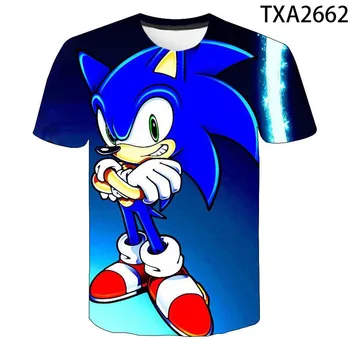 2020 Naujas Sonic The Hedgehog Animacinių filmų Anime 3D Marškinėliai Vyrams, Moterims, Vaikams, Vasaros Marškinėliai trumpomis Rankovėmis Tee Berniukas Mergaitė Vaikai Streetwear