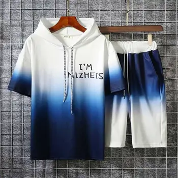 2020 naujas vasaros vyriški laisvalaikio sporto kostiumas trumparankoviai marškinėliai penkių taškų šortai, sportiniai, dviejų dalių vyrų tendencijos