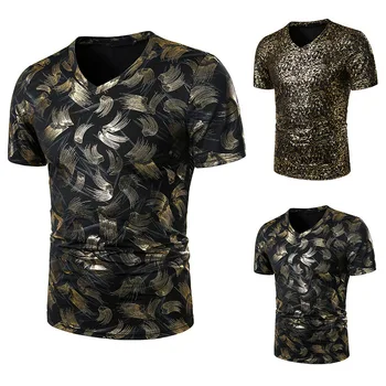 2020 Naujas Vasaros Vyrų Mados Atsitiktinis Bronzos Slim trumparankoviai Mados Atspausdintas T-shirt Vyrai