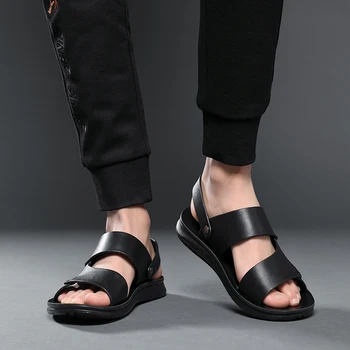 2020 Naujas Vyrų karvės odos Vasaros Sandalai Anti-Slip Kokybės Dviejų Nešioti Batai lengvas Laisvalaikio Vyras Paplūdimio sandalai