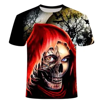 2020 naujas vyrų kaukolės t-shirt siaubo kaukolė 3D mados marškinėliai vyriški 3D spausdinimo kaukolė atsitiktinis marškinėliai karšto pardavimo