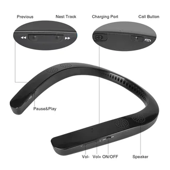 2020 Naujausias Portable Bluetooth Neckband dviejų Garsiakalbių 3D Stereo Garsas Bluetooth 5.0 Sporto Garsiakalbis, laisvų Rankų Skambučių Garsiakalbiai