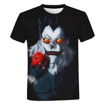 2020 Naujos Siaubo, T-marškinėliai, Death Note, 3D Atspausdintas T-shirt Vyrai Moterys Vasaros Mados Cool T-shirt Atsitiktinis Streetwear Juokinga T-shirt