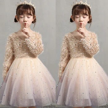 2020 Naują Atvykimo Mergaičių Mados Suknelė Princesė Šalies vakarinę Suknelę Tutu 3-12 Y Blizga China Vaikų Drabužiai Mergaitėms INS Stilius